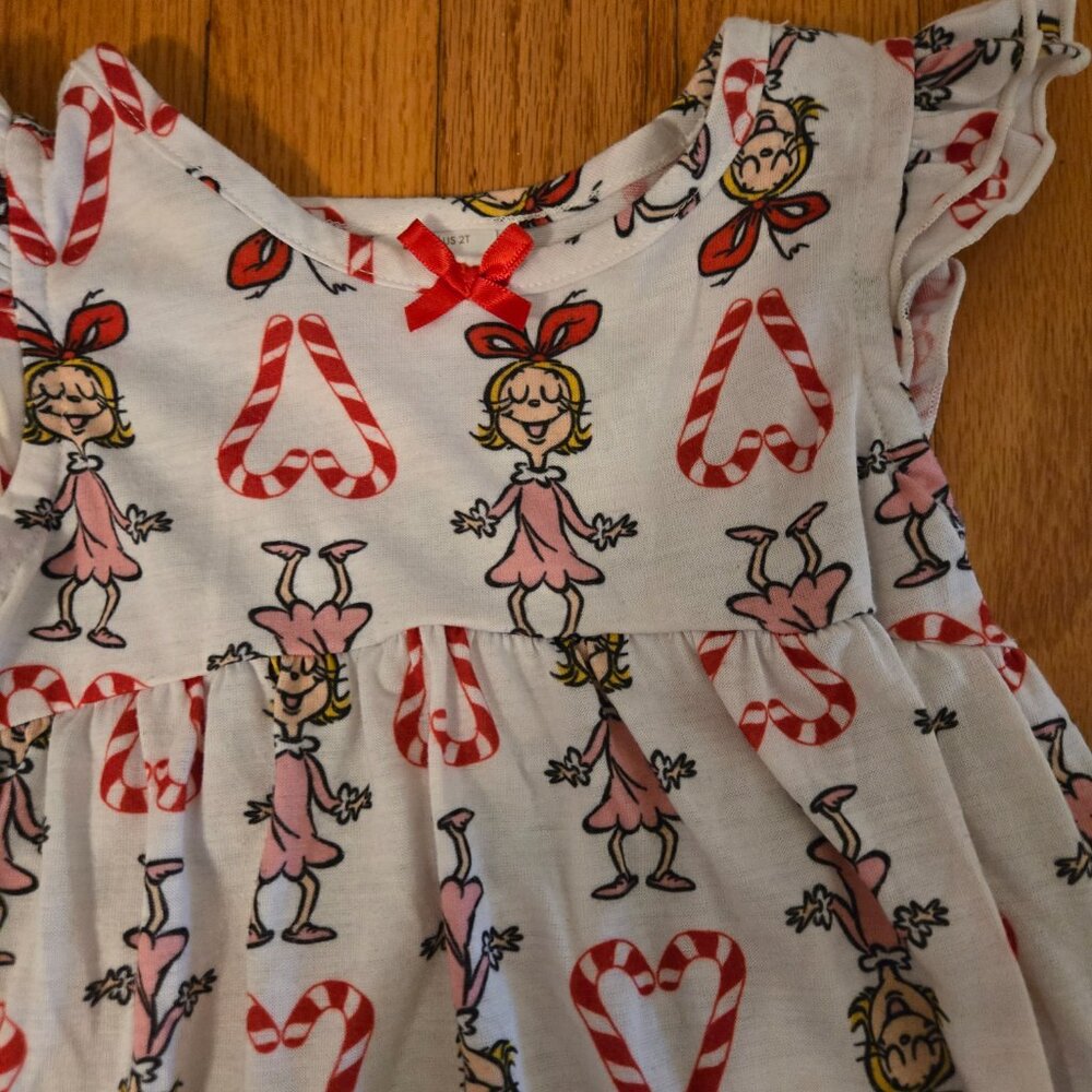 Girls Size 2T Grinch Cindy Lou Who Nightgown by Hanna Andersson - Picture 3 of 4